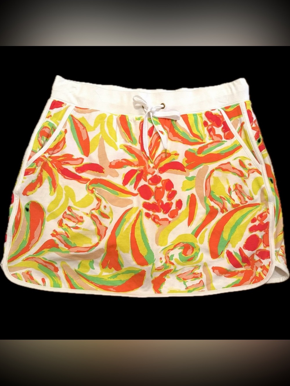 NWT Crown & Ivy Tropical Palm Beach Lilly-Style Island Pockets Pull-On Skort ~ M